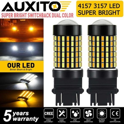 AUXITO 3157 Switchback LED Turn Signal Parking Light Bulb Amber White 120smd A15