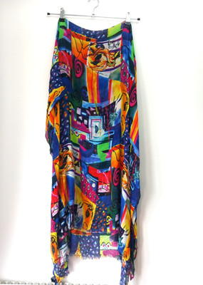 Attitudes by Renee Strand Cover Up Sarong Schal Kaftan Halstuch Multi ausgefranster Saum