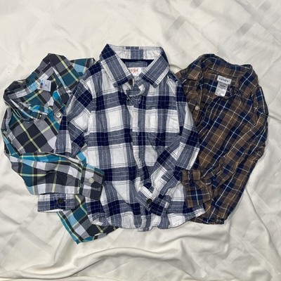 3 Plaid Button Up  Long Sleeve Shirts Boys Size 2t  Carters, Cat &Jack, Healthtx