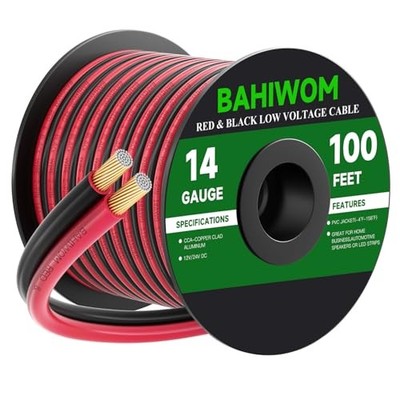14 Gauge Wire 12V/24V DC Low Voltage Electrical Wire 2 Conductors 100FT 14GAUGE