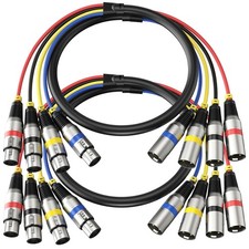 2 Pack Professional 4 Channel XLR Snake Cables 3FT, Noise Free and 3 FT