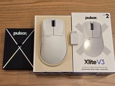 Pulsar Xlite V3 Size 2 Wireless Gaming Mouse White Used Tested