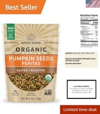 Gourmet Roasted Salted 6oz Organic Pumpkin Seeds - Perfect Healthy Snack