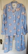NWT PJ SALVAGE SKY BLUE FLANNEL COFFEE CUPS 2PC PAJAMA SET SZ LARGE