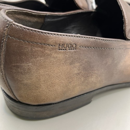 Hugo Boss Vero Cuoio Loafers Brown Leather Slip On Horse bit Men’s 12 50300804 - Photo 17/17