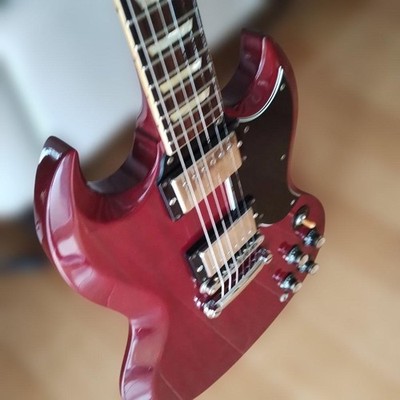 Greco SS-63 55 SG Type Cherry 1986 Fujigen MIJ Soft Case Preowned