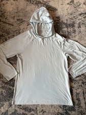 ALO Yoga Core Hooded Runner Hoodie Shirt Men  s S Blue Performance Lightweight