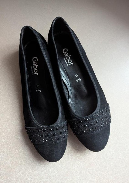 Women Gabor Heels Black Suede 38 #7SLH