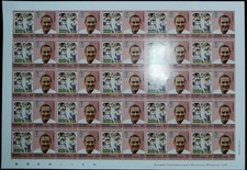 JOUEURS CRICKET FEUILLE COMPLETE 50 TIMBRES ND 1984-6 NEUFS**