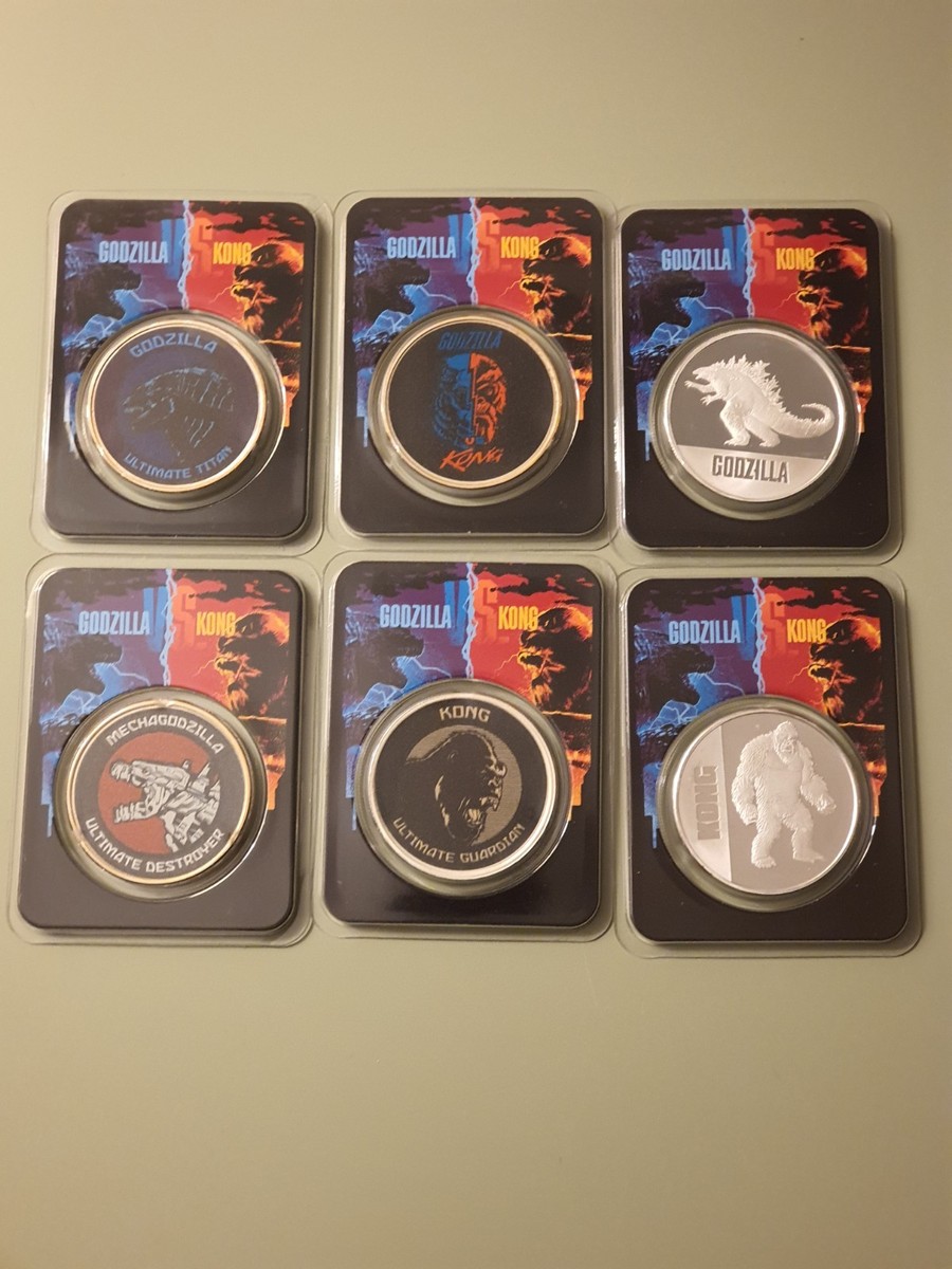 2021 Niue GODZILLA vs. KONG $2 silver COLORIZED coin .999 6 Oz
