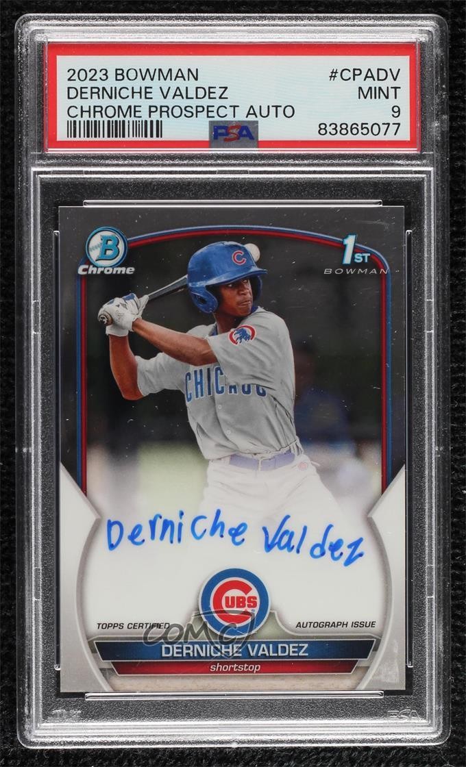 2023 Bowman Chrome Prospect Auto Derniche Valdez #CPA-DV PSA 9 MINT Auto 1h39