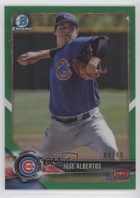 2018 Bowman Chrome Prospects Green Refractor 9/99 Jose Albertos #BCP229 8d2