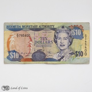 Bermuda: 1 x 10 Bermuda Dollar 2000 Banknote.