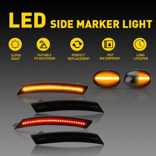 6X Fit MINI R55 Cooper R56 R57 R58 R59 Front Rear LED Side Marker Light Lamps - Picture 3 of 17