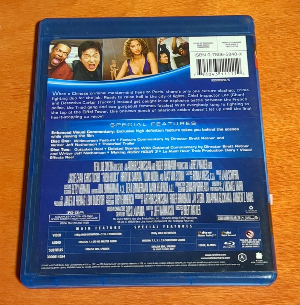 Rush Hour 3 Blu-ray Jackie Chan Chris Tucker Brett Ratner Hiroyuki ...