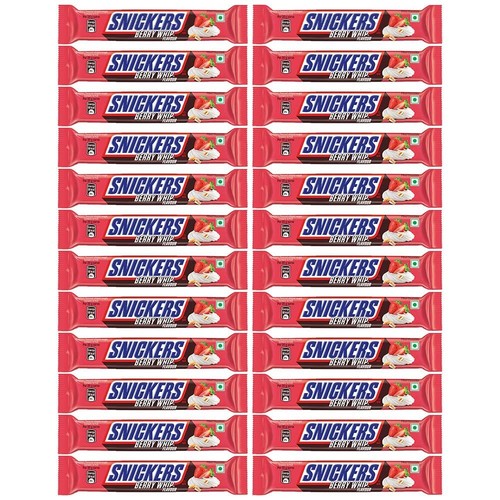 Snickers Berry Whip Chocolate Bar - 22gm (Pack of 48 bars) ORIGNAL BEST QUALITY - 第 1/6 張圖片
