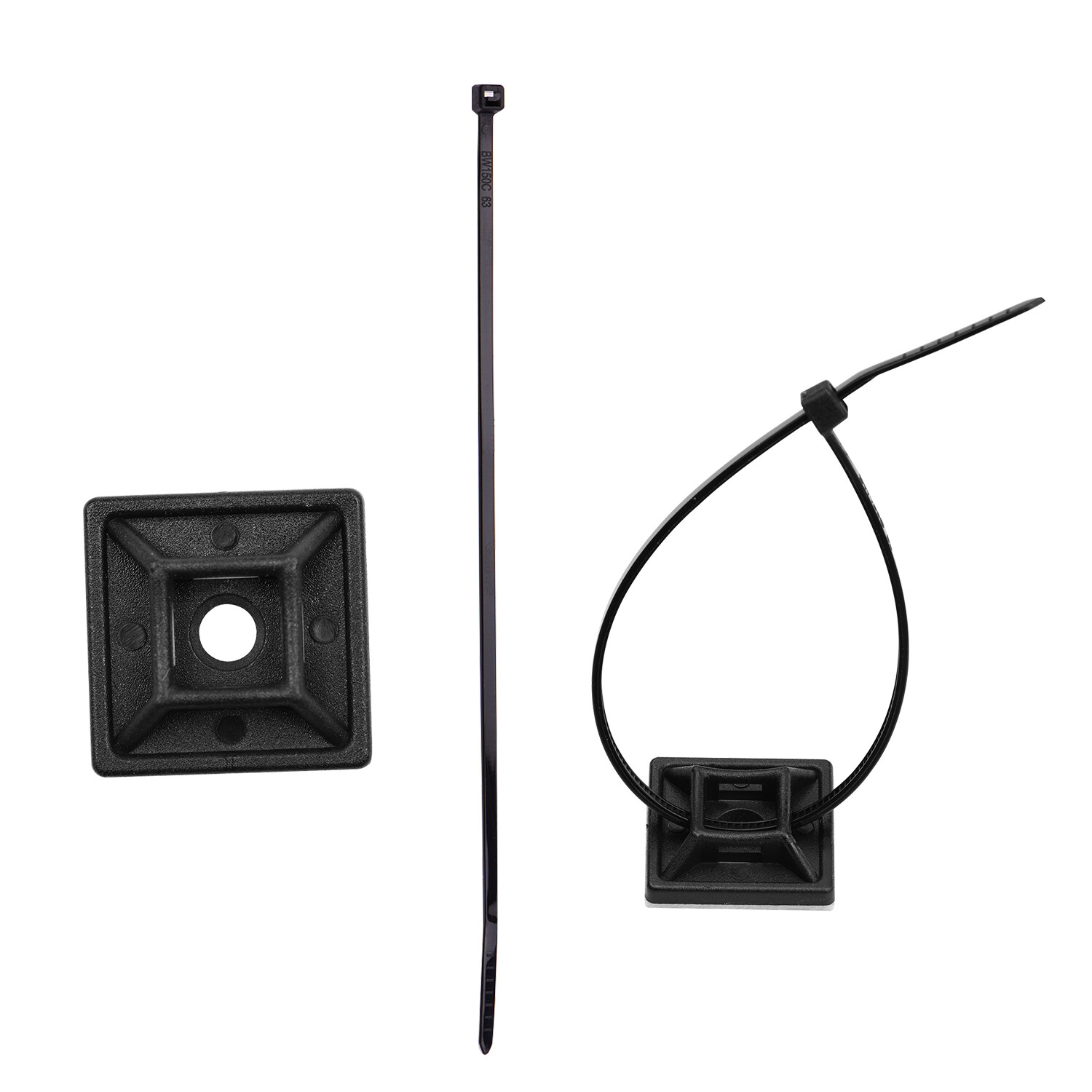 Pedalboard Organizer Kit+Adhesive Mount Strips Nylon Locking Zip Cable