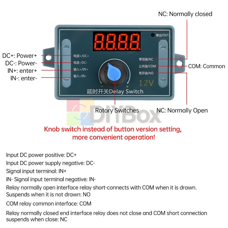 DC5V 12V 24V Adjustable Time Delay Relay Module LED Digital Timer Control Switch - Image 3 of 4