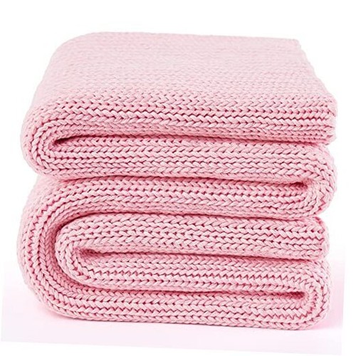 Knitted Weighted Blanket(50"x60" 5lbs),Home Décor 50" × 60" | 5lbs Pink