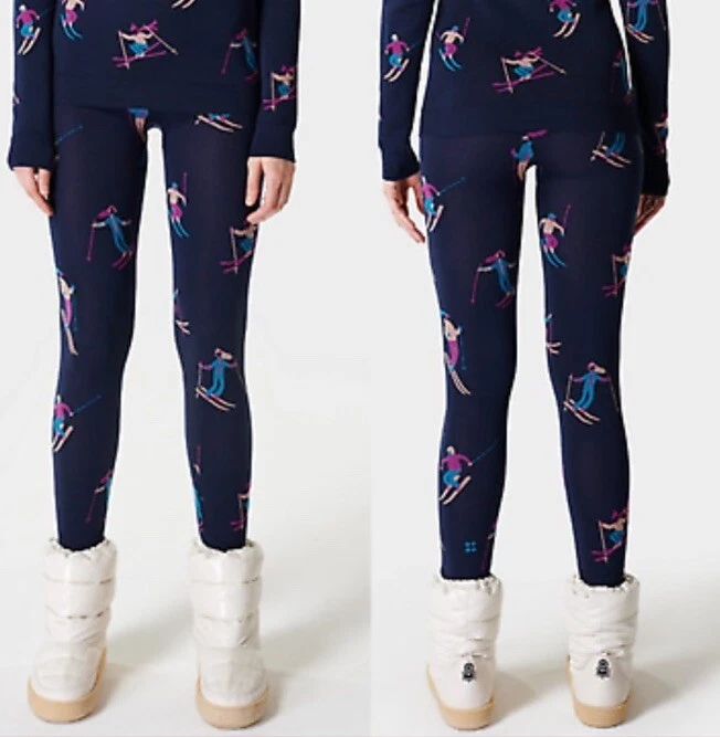 Sweaty Betty Seamless Ski Base Layer Set XL Leggings & Top Slalom Thermals