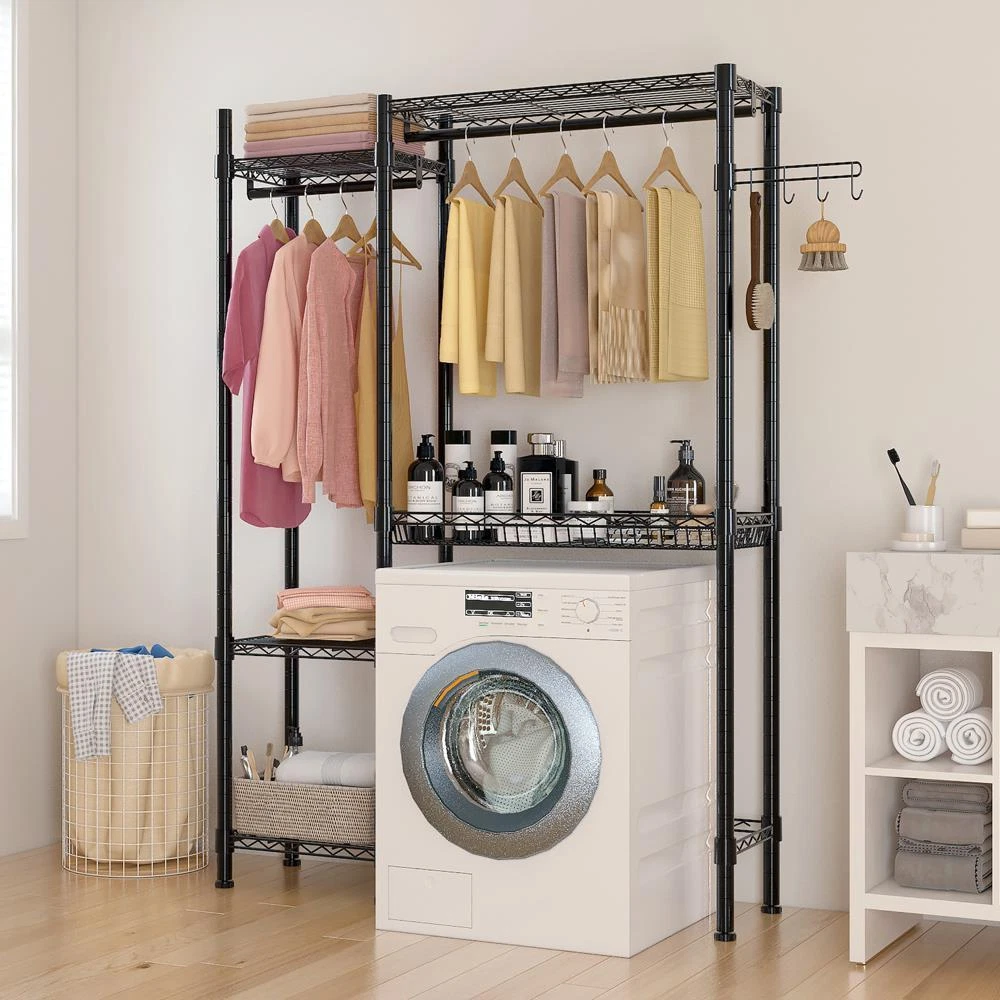 5 Tiers Freestanding Over Washer and Dryer Laundry Room Storage