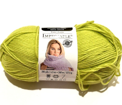 Loops Threads Impeccable Yarn 01734 Citron Green DyeLot 202009633121 Acrylic NEW