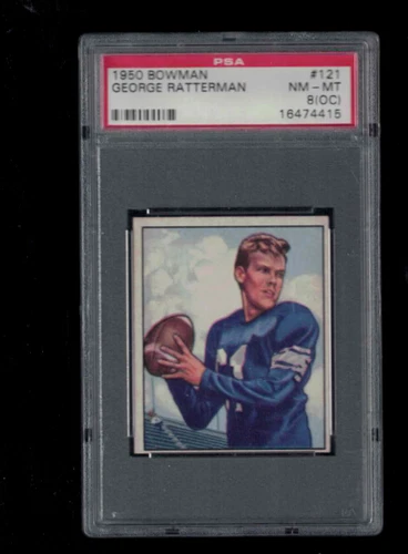 1950 bowman football #121 george ratterman psa 8oc