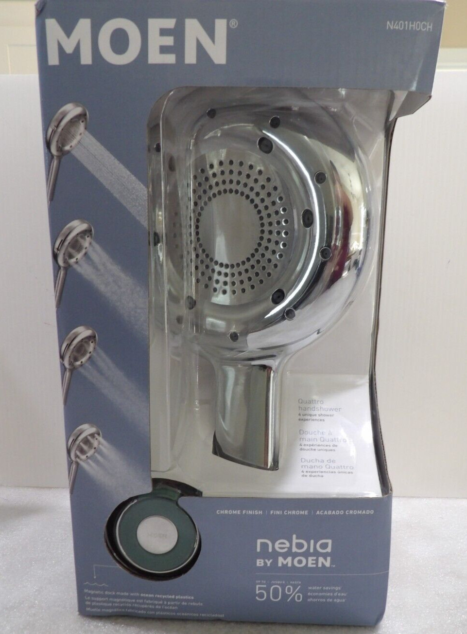 Moen N401H0CH Nebia 4Spray 6.5" Wall Mount Handheld Shower