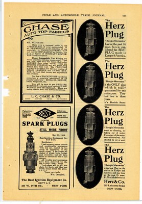 1910 Herz & Co. Ad: Bougie Mercedes Herz Spark Plug - LaFayette St., New York 