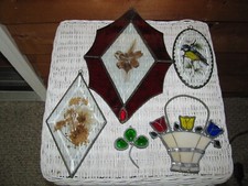 FIVE LOT OF 5 STAINED GLASS SUNCATCHERS