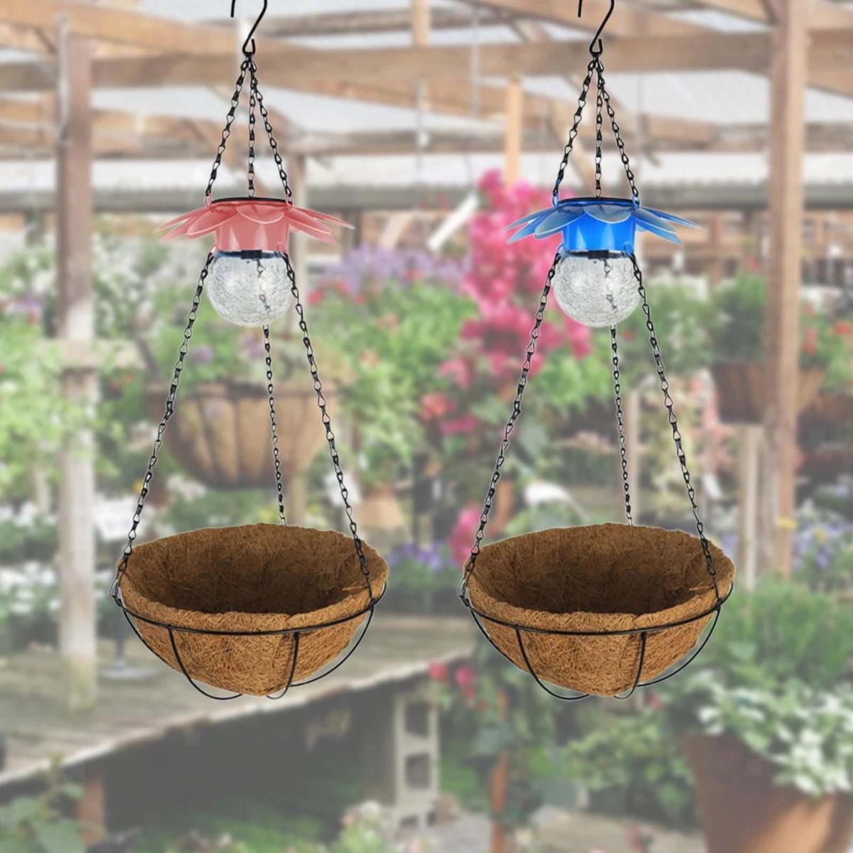 Hanging basket clearance solar lights