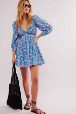 Free People Sacha Mini Dress XS 2 Women's Casual Floral Printed Short NEW 39885