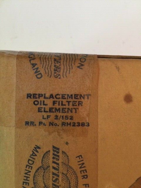 Rolls Royce + Bentley Oil Filter by British Filters #RH2383 NEW Aftermarket
