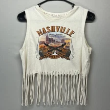 Recycle Threads Nashville Music Festival Fringe Cropped Tank Top Tour Dates Med