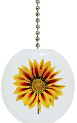 Sunflower Flower Floral Solid Ceramic Ceiling Fan Light Lamp Pull