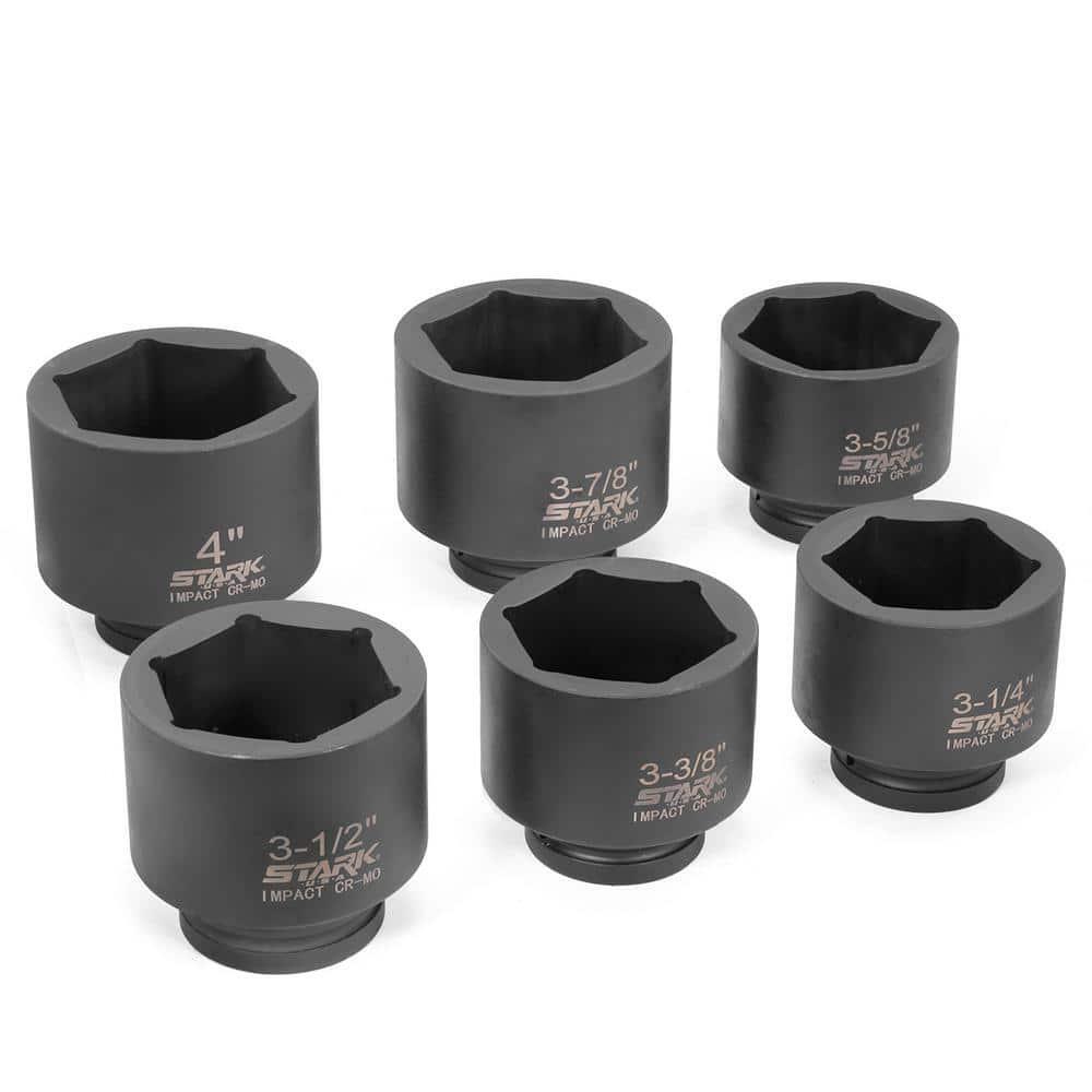 ZOYAKKI 1-Inch Drive 9-Piece Impact Socket Set - SAE Jumbo Sizes 1" To 2", CR-MO Steel With Adapter