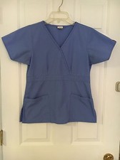 Women's Dickies Light Blue Scrub Medical Uniform Top Size XS