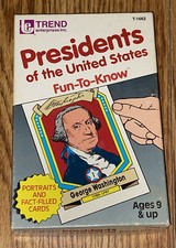 Presidents of the United States Fun-To-Know Flash Cards 1992 Vintage Home School