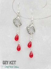 Bitten Vampire Blood Droplets DIYHalloween Beaded Earring Kit with Instructions