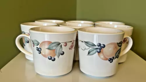 Vintage Corning Corelle Abundance Fruit Coffee/Tea Cup/Mugs- Set of 8