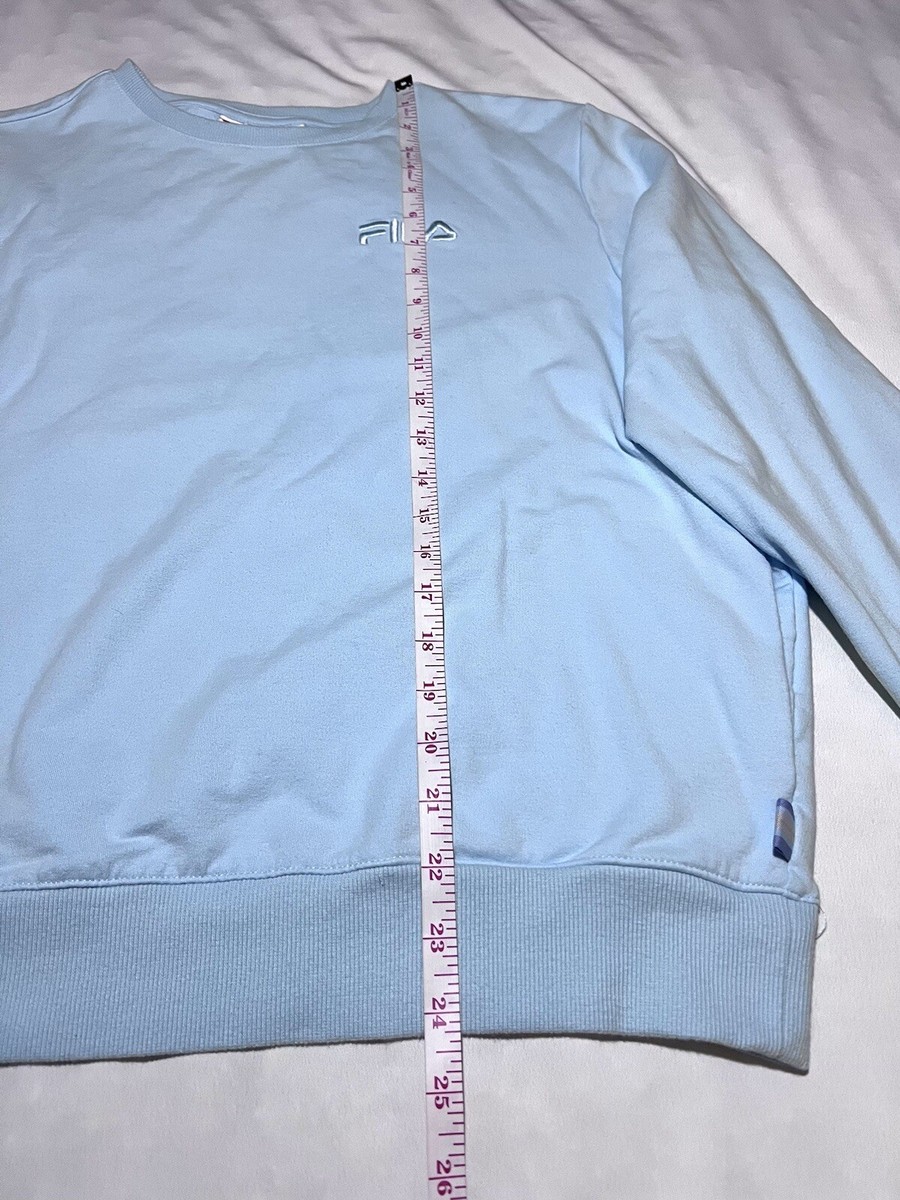 FILA Women's French Terry Crewneck Sweatshirt Blue Sz Large | eBay