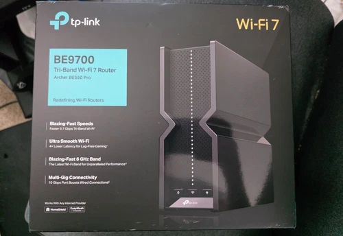 TP-Link Tri-Band BE9700 WiFi 7 Router Archer BE550 Pro 1 × 10G + 4 × 2.5G,... 