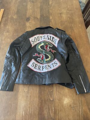 #ad #ad Riverdale Motorcycle Jacket Womens Lg Black South Side Serpents Faux Leather $12.39