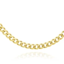 KidsSolid 18K Gold Over Silver 3.6mm Cuban Chain 16"-20"