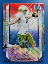 Ben Skowronek 2021 LEAF METAL DRAFT RED, WHITE & BLUE RC AUTO #D /5 NOTRE DAME!