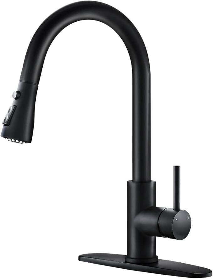 Stylish Black Pull-Down Sprayer Kitchen Faucet for Sinks