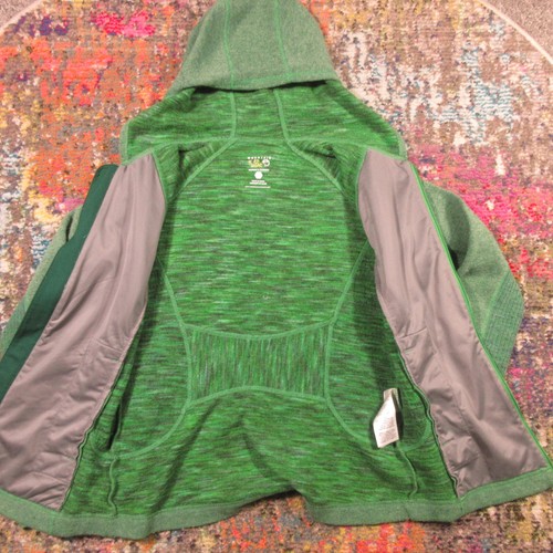 Mountain Hardwear Wool Blend Hoodie Sweater Women Medium Green Full Zip - Picture 7 of 11