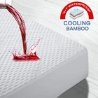 Cooling Bamboo Matress Protector Waterproof Hypoallergenic Deep Pocket Pad Cover