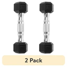 (2 pack) CAP Barbell, 3lb Rubber Hex Dumbbell, Single