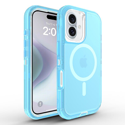 For iPhone 16 Pro Max 15 14 13 12 Shockproof MagSafe Magnetic Clear Phone Case 